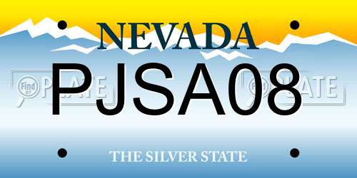 PJSA08 Nevada License Plate
