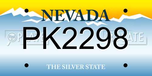 PK2298 Nevada License Plate