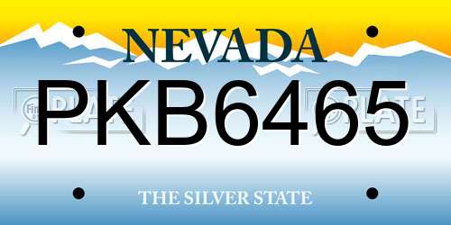 PKB6465 Nevada License Plate
