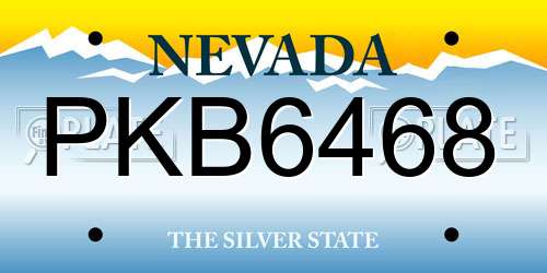 PKB6468 Nevada License Plate