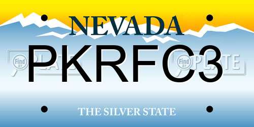 PKRFC3 Nevada License Plate