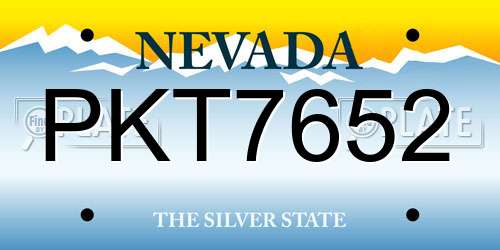 PKT7652 Nevada License Plate