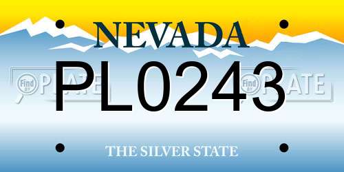PL0243 Nevada License Plate