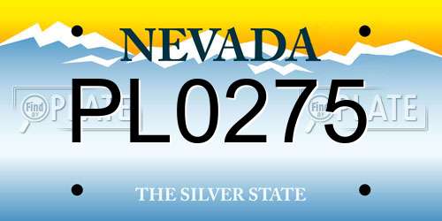PL0275 Nevada License Plate