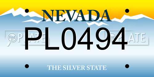 PL0494 Nevada License Plate