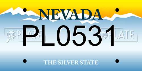 PL0531 Nevada License Plate