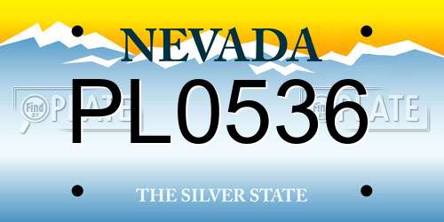 PL0536 Nevada License Plate