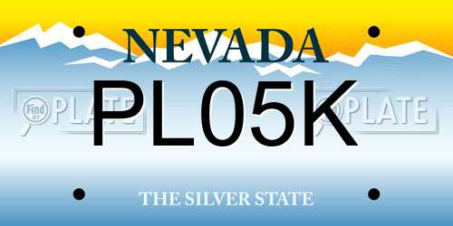 PL05K Nevada License Plate