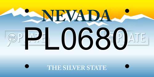 PL0680 Nevada License Plate