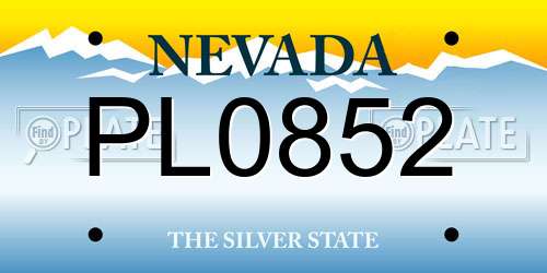 PL0852 Nevada License Plate