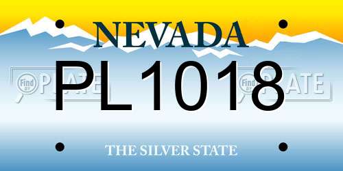 PL1018 Nevada License Plate
