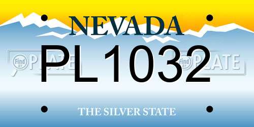 PL1032 Nevada License Plate
