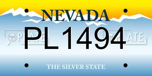 PL1494 Nevada License Plate