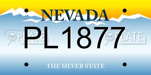 PL1877 Nevada License Plate