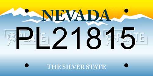 PL21815 Nevada License Plate