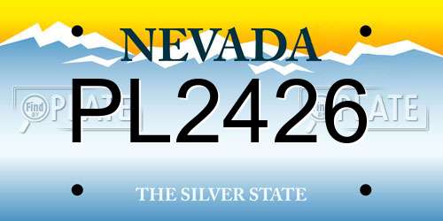 PL2426 Nevada License Plate