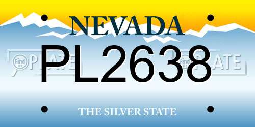 PL2638 Nevada License Plate