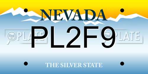 PL2F9 Nevada License Plate