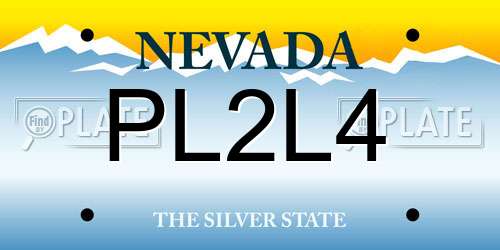 PL2L4 Nevada License Plate
