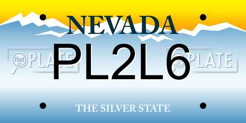 PL2L6 Nevada License Plate