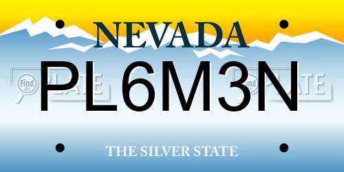 PL6M3N Nevada License Plate