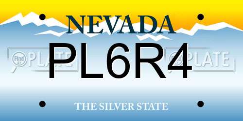 PL6R4 Nevada License Plate
