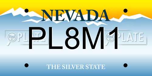 PL8M1 Nevada License Plate