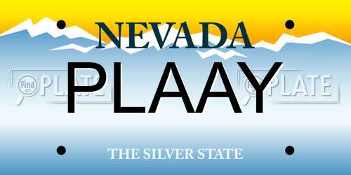 PLAAY Nevada License Plate