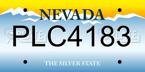 PLC4183 Nevada License Plate