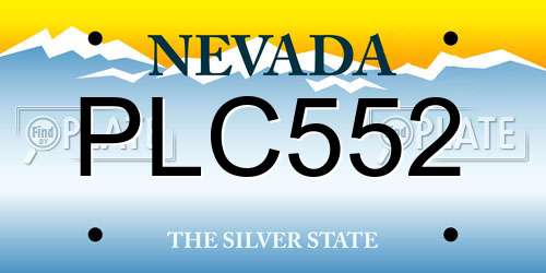 PLC552 Nevada License Plate