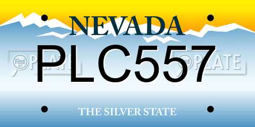 PLC557 Nevada License Plate