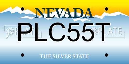 PLC55T Nevada License Plate