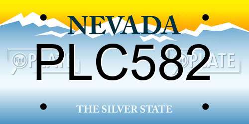 PLC582 Nevada License Plate