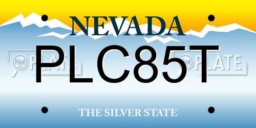 PLC85T Nevada License Plate