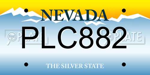 PLC882 Nevada License Plate