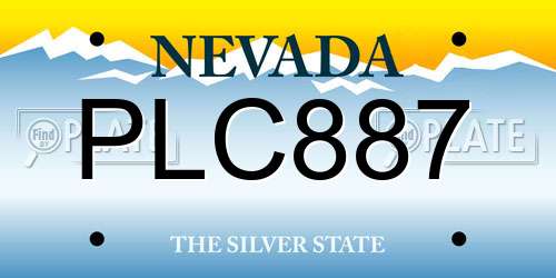 PLC887 Nevada License Plate