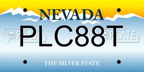 PLC88T Nevada License Plate