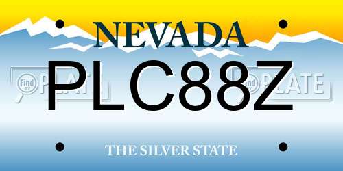 PLC88Z Nevada License Plate