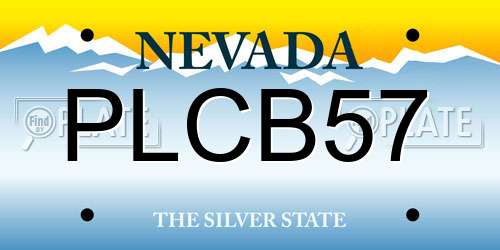PLCB57 Nevada License Plate