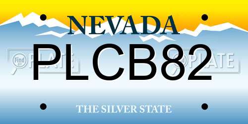 PLCB82 Nevada License Plate