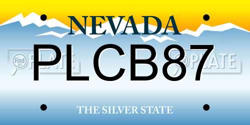 PLCB87 Nevada License Plate