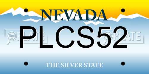 PLCS52 Nevada License Plate
