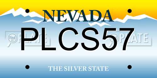 PLCS57 Nevada License Plate