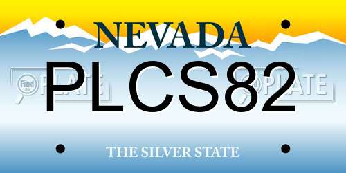 PLCS82 Nevada License Plate