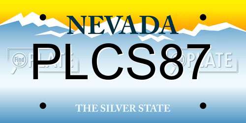 PLCS87 Nevada License Plate