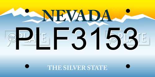 PLF3153 Nevada License Plate