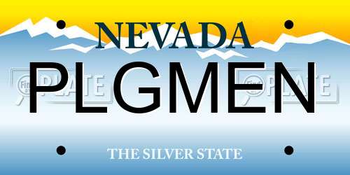 PLGMEN Nevada License Plate