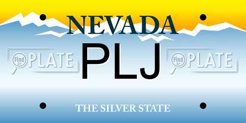 PLJ Nevada License Plate
