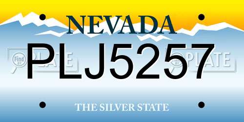 PLJ5257 Nevada License Plate