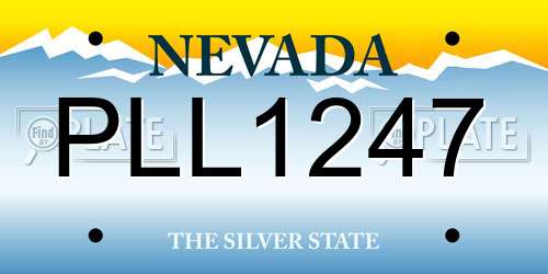 PLL1247 Nevada License Plate